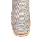 Braxton Python Boots - Matte Gray - Square Toe