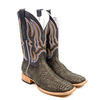 Braxton Python Boots - Oxford Gray - Square Toe