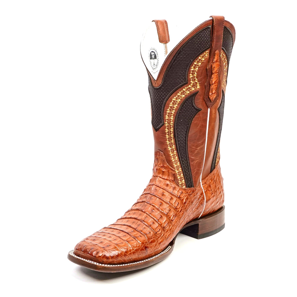 Botas Ranger Caimán Cuerno Dorso - Brandy - Punta Cuadrada