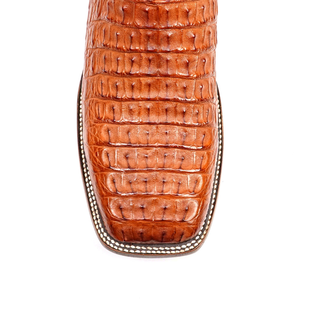 Botas Ranger Caimán Cuerno Dorso - Brandy - Punta Cuadrada