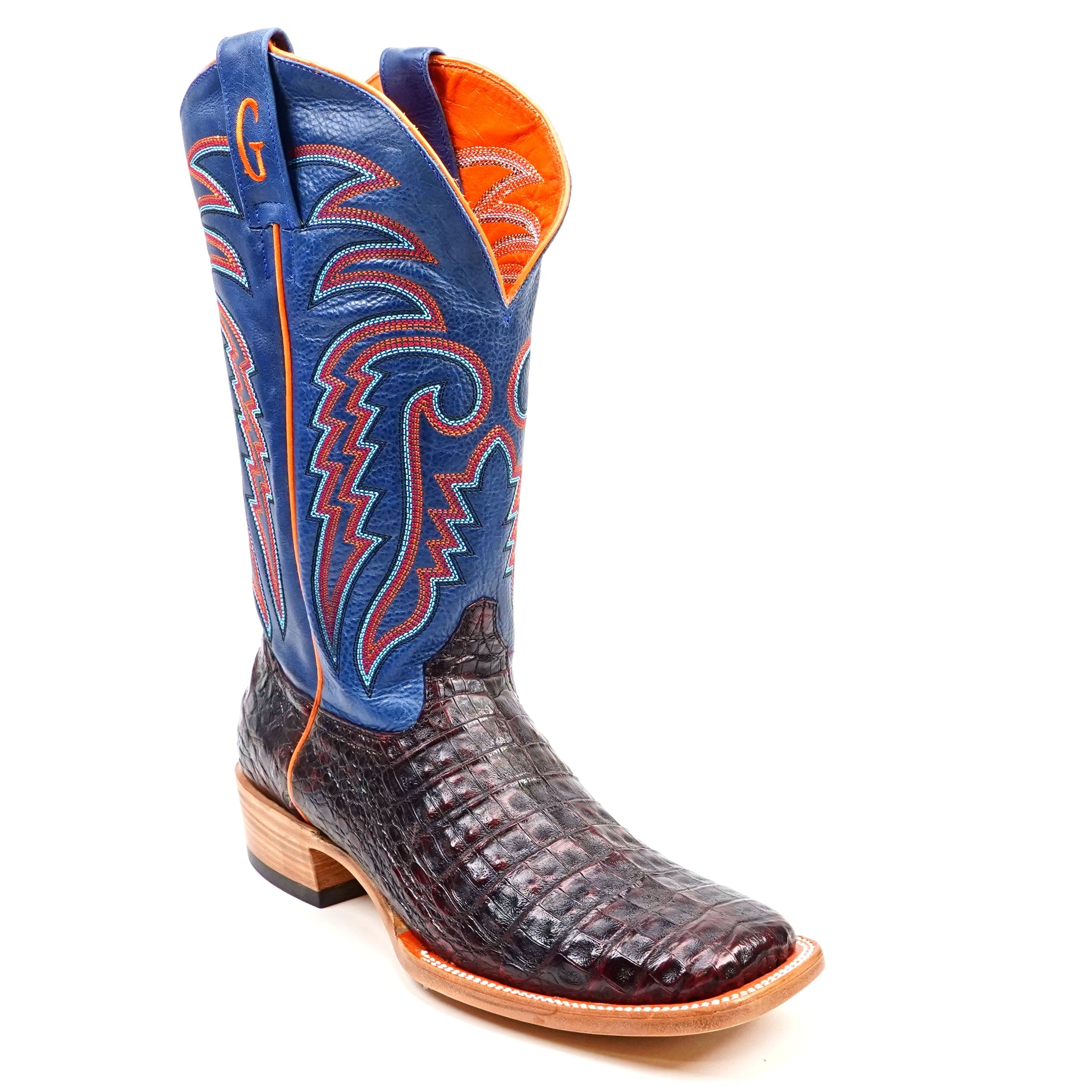 Ranger Caiman Full Belly Boots - Cherry - Square Toe
