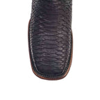 Tanner Platinum Python Boots - Matte Black - Square Toe