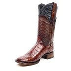 James Platinum Alligator Belly Boots - Brandy - Square Toe
