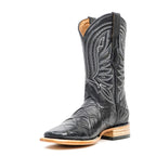 Pirarucu Black Boots - Embossed Leather - Square Toe (E687) - Gomez Western Wear