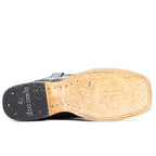 Pirarucu Black Boots - Embossed Leather - Square Toe (E687) - Gomez Western Wear