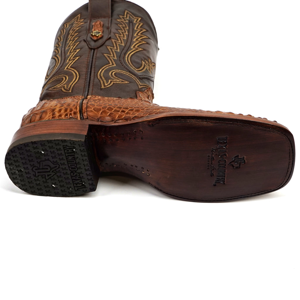 James Alligator Head Boots - Antique - Square Toe (AP50)