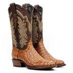 Rhodes Caiman Hornback Boots - Honey - Roper Toe