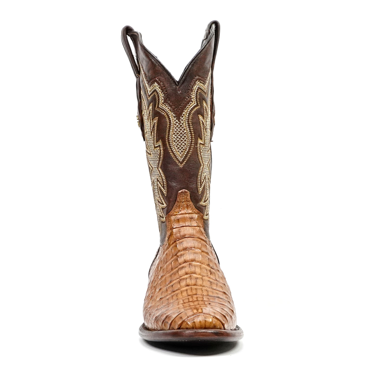 Rhodes Caiman Hornback Boots - Honey - Roper Toe