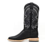 Botas Cowboy Python Negras - Piel Grabada - Punta Cuadrada (E425)