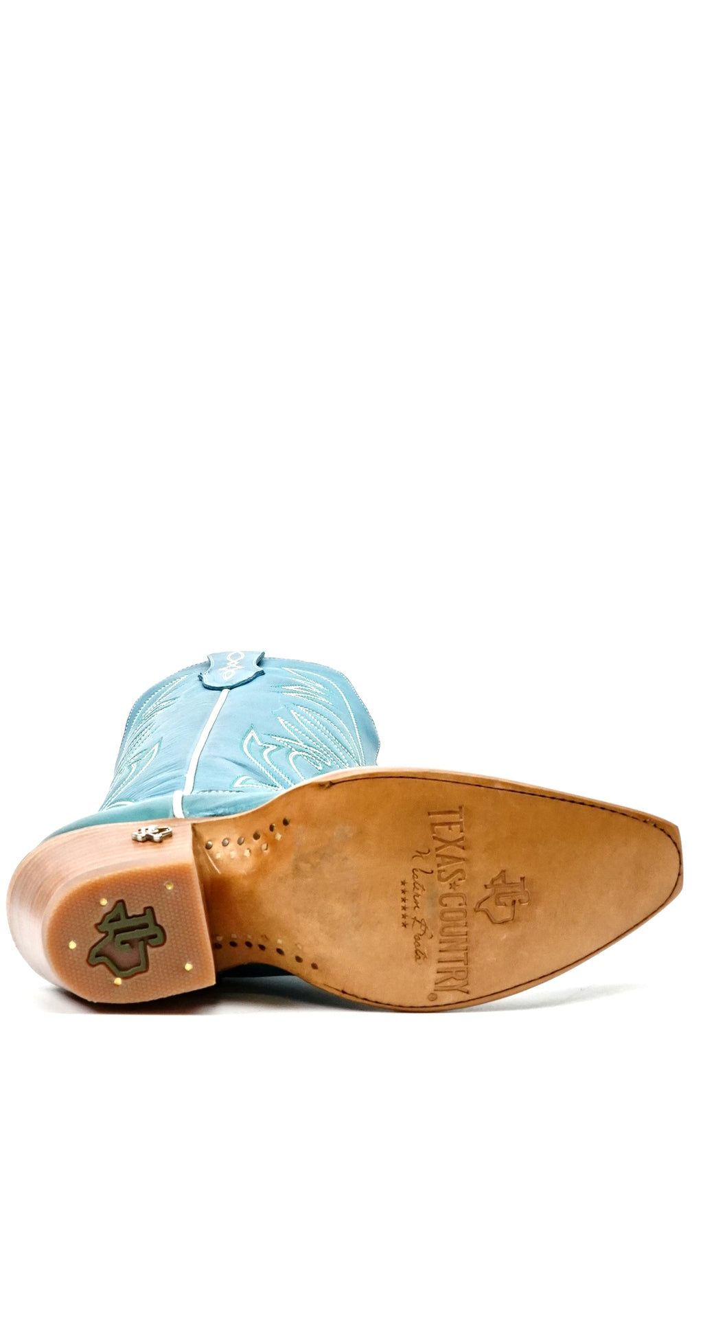 Kellie Turquesa Suela de Cuero - Caña Alta - Punta Afilada