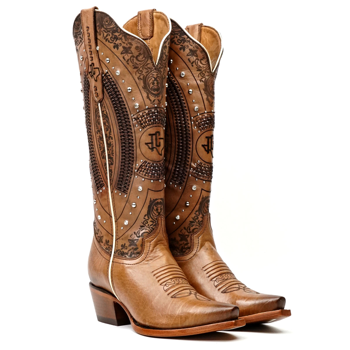 Bota Vaquera Alta Priscila Cleyton Tobacco - Punta Fina (E871)