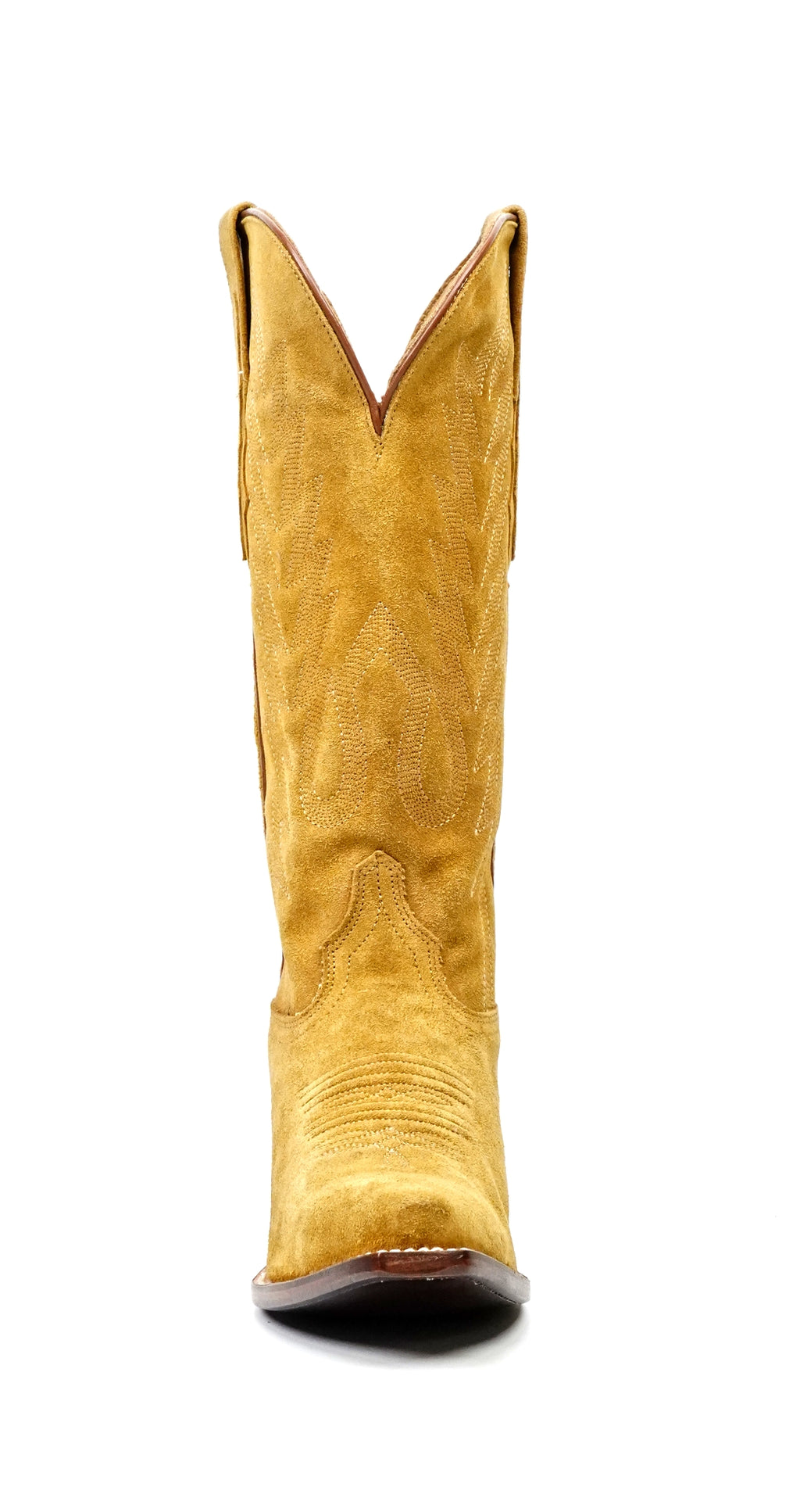 Miranda Suede Oro Suela de Cuero - Caña Media - Punta Fina