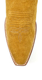 Miranda Suede Oro Suela de Cuero - Caña Media - Punta Fina