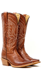 Miranda - Botas vaqueras Clayton Cognac - Caña media - Punta fina (E2011)