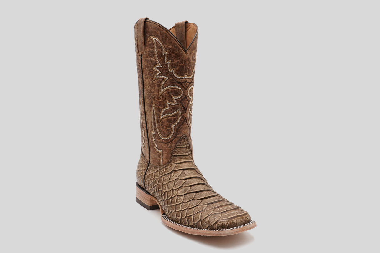Jumbo Python Cappuccino - Embossed Leather - Square Toe (E682-26)