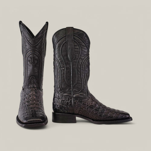 Alligatoar Horn Back Print Black - Square Toe