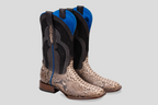 Braxton Python Boots - Natural Gray - Square Toe