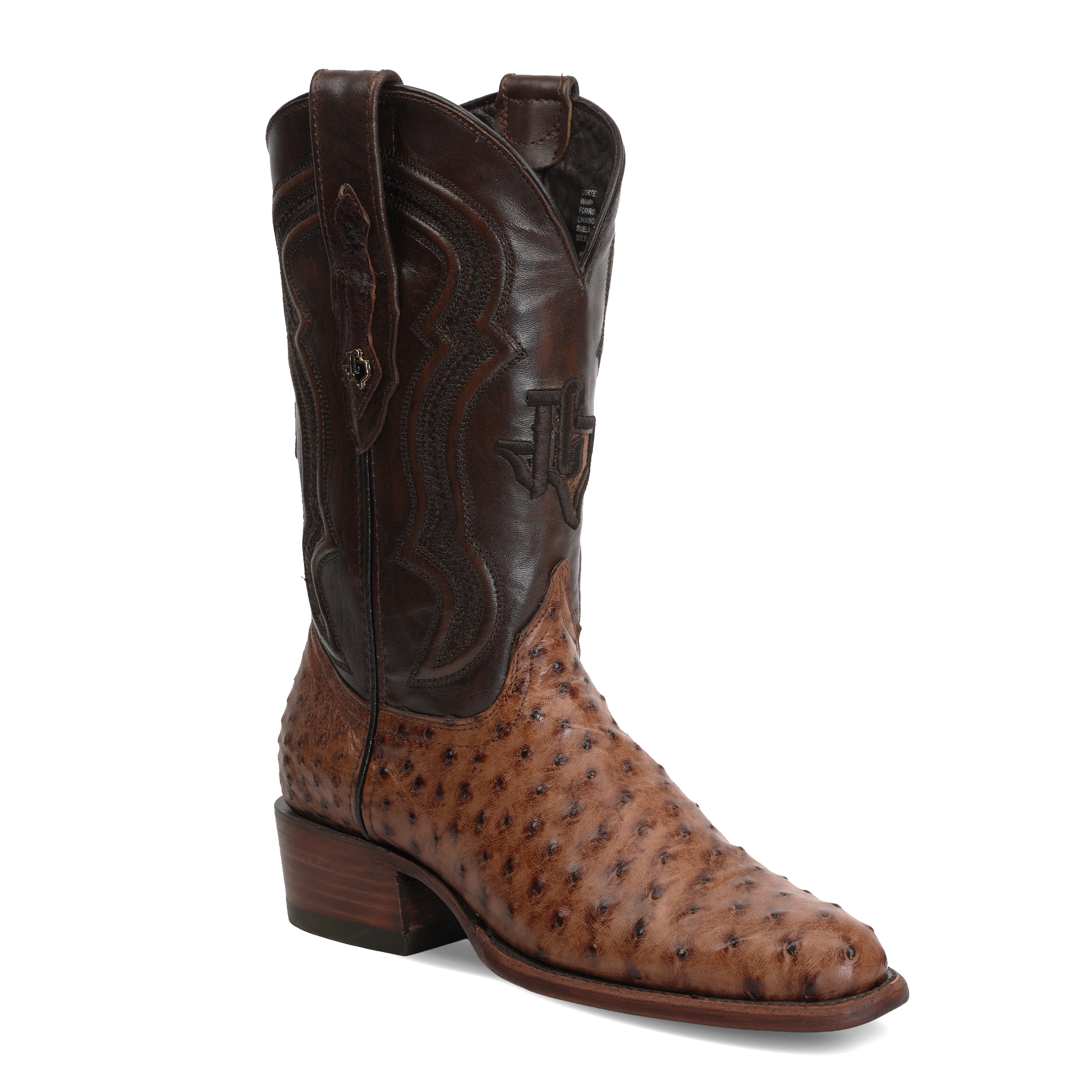 Botas Austin Ostrich - Tabaco - Punta Roper (AV201)
