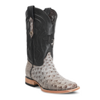 Botas Austin de Avestruz - Nicotine - Punta Cuadrada (AV20)