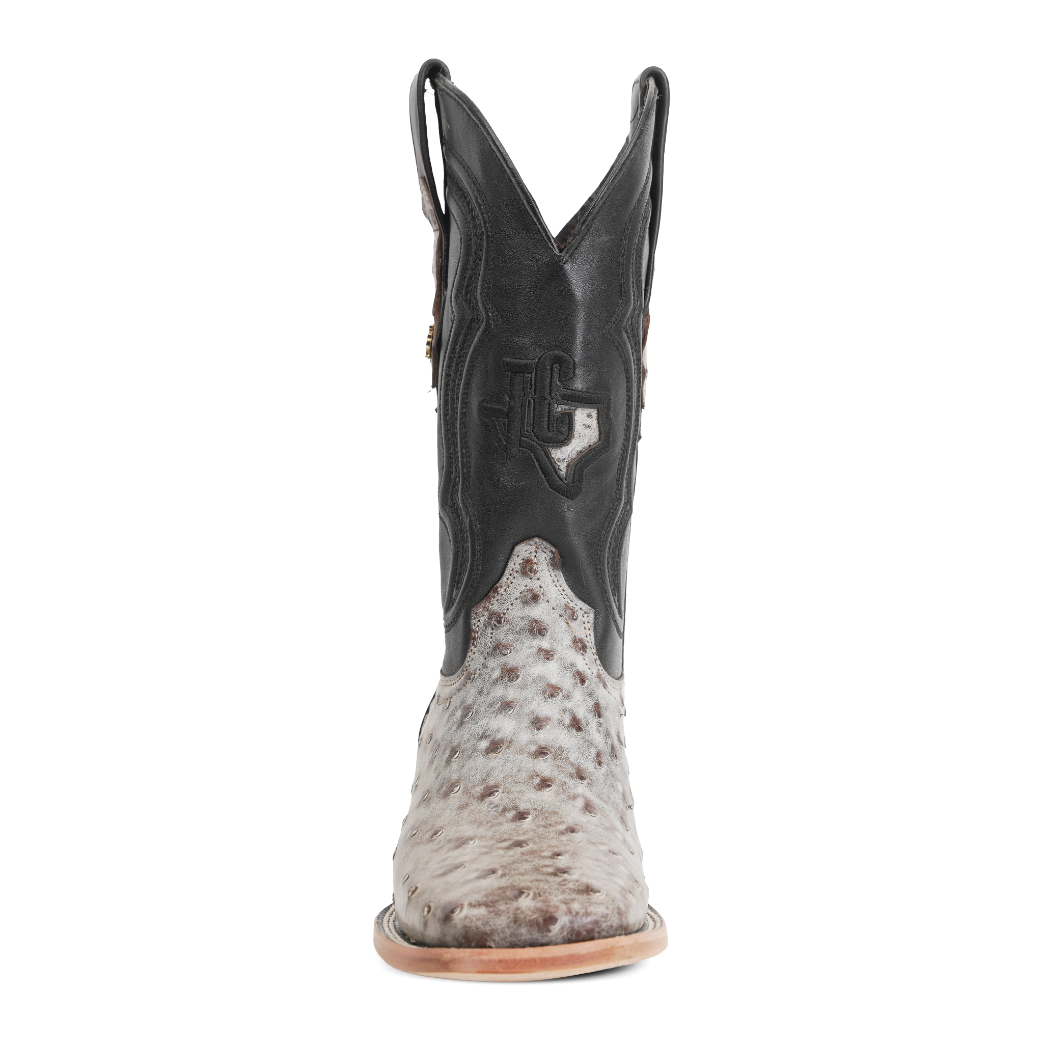 Botas Austin de Avestruz - Nicotine - Punta Cuadrada (AV20)