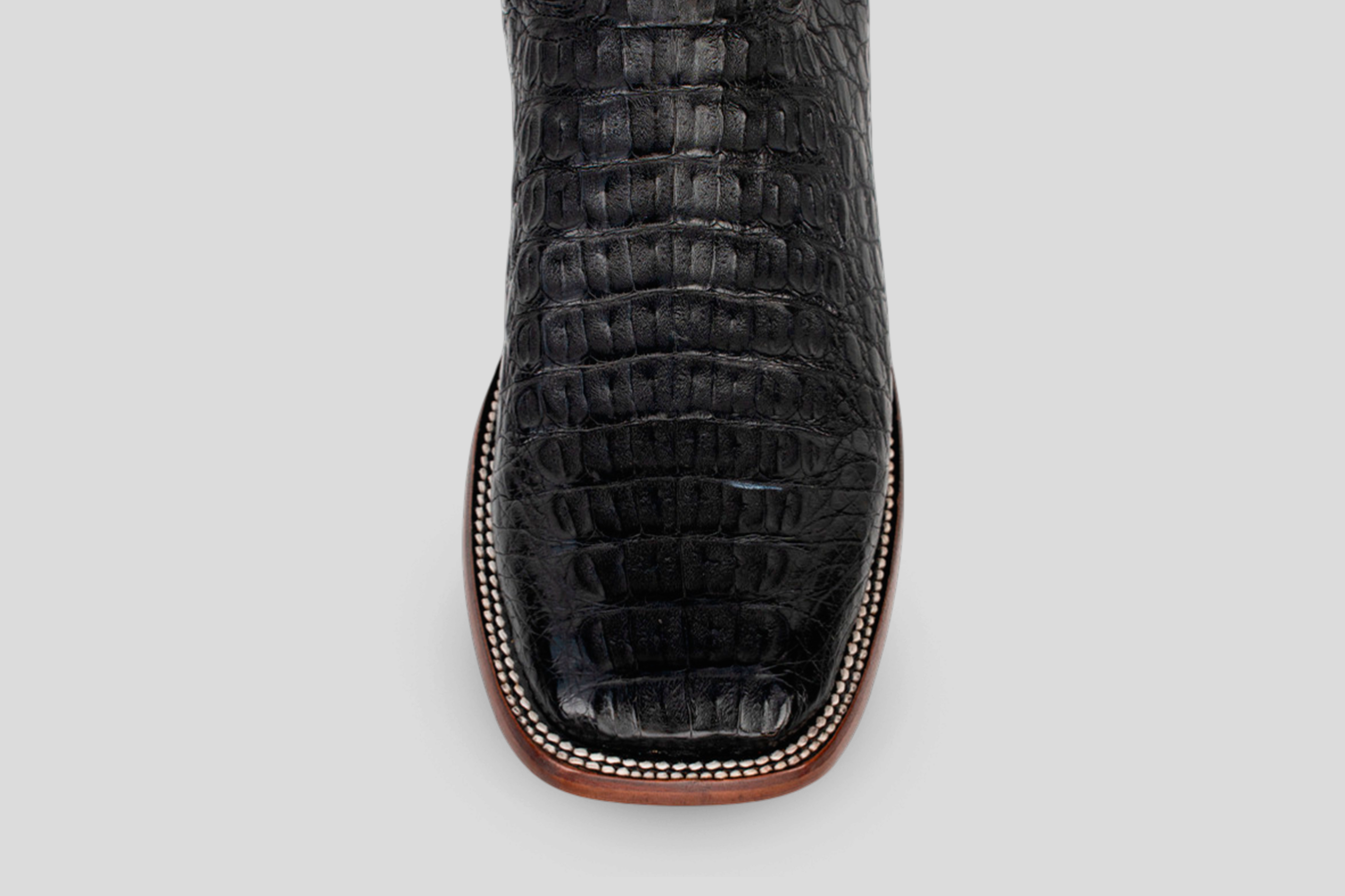 Ranger Caiman Hornback Boots - Black - Square Toe