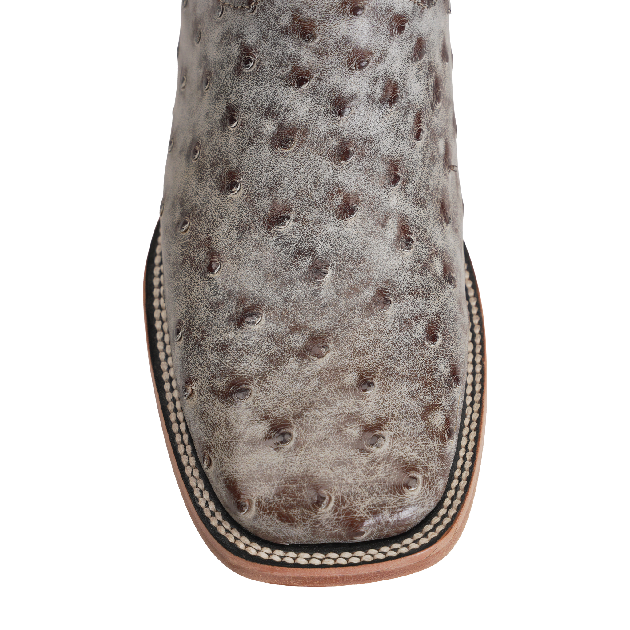 Botas Austin de Avestruz - Nicotine - Punta Cuadrada (AV20)