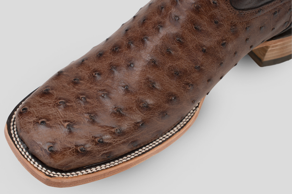 Austin Ostrich Boots- Kango Brucciato - Square Toe (AV20)