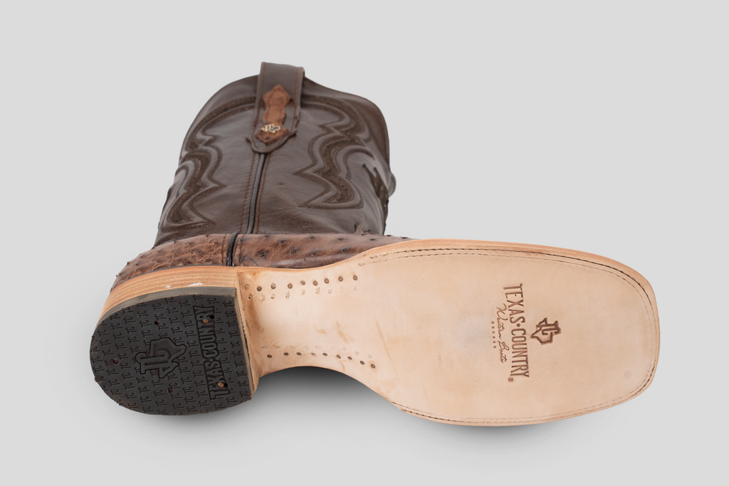 Austin Ostrich Boots- Kango Brucciato - Square Toe (AV20)