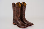 James Alligator Belly Boots - Brown - Square Toe (LG10)
