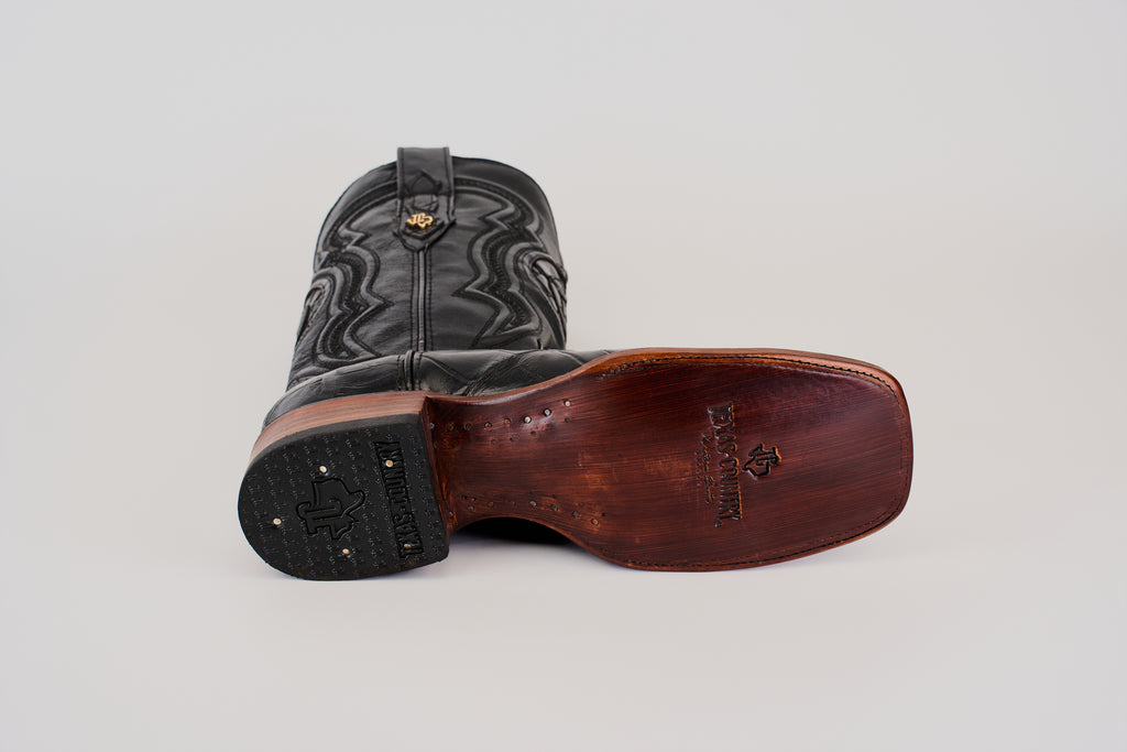 James Alligator Belly Boots - Black - Square Toe (LG10)