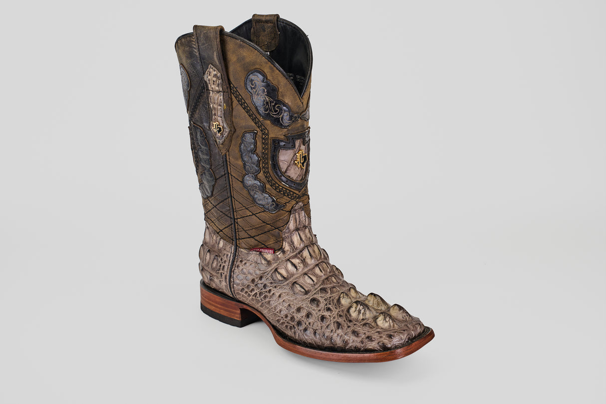 James - Gray - Square Toe (Alligator Head)