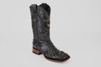 James Alligator Head Boots - Black - Square Toe (AP50)