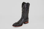 James Alligator Head Boots - Black - Square Toe (AP50)