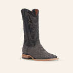 Jumbo Python Boots - Gray Embossed Leather - Square Toe (E943)