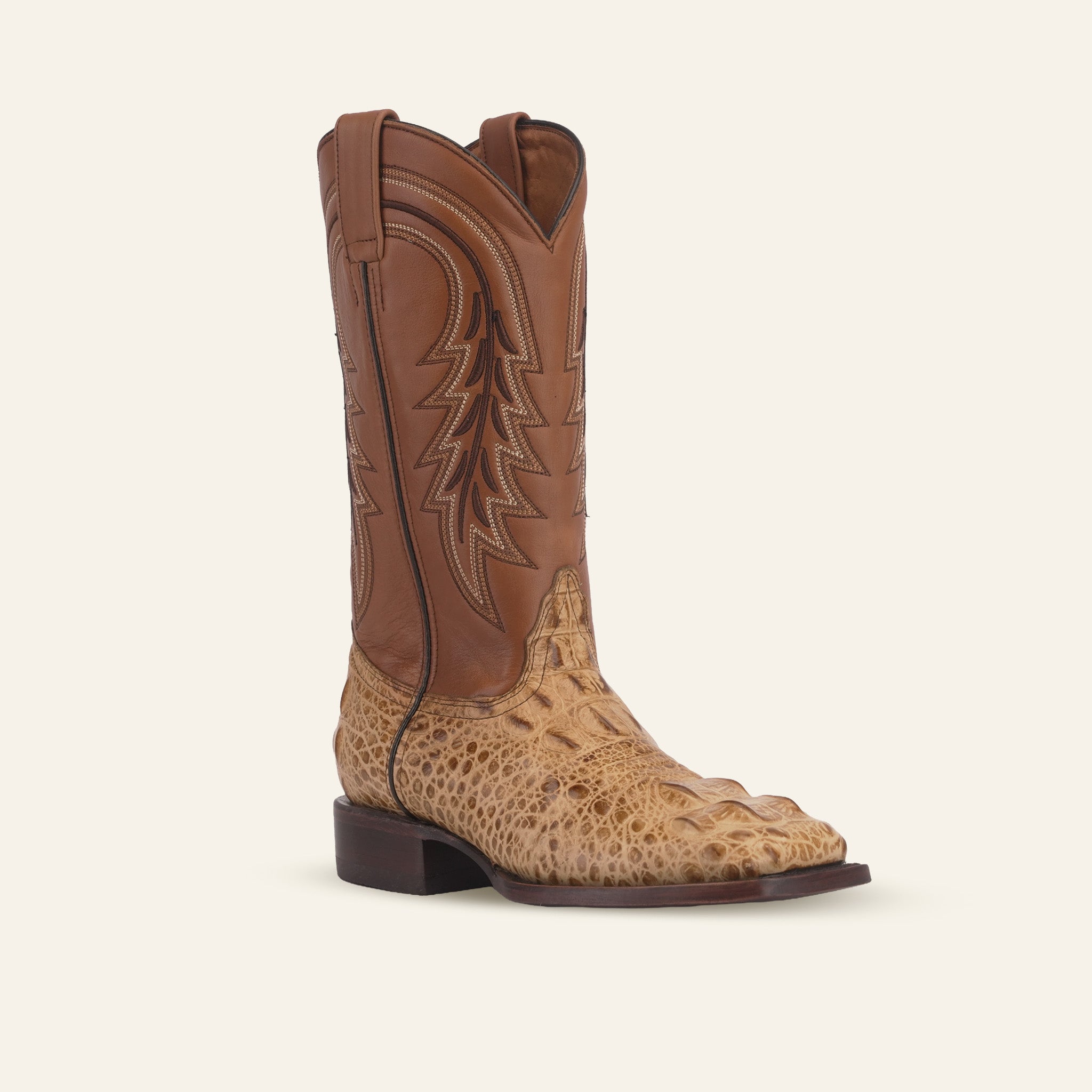 Alligator Head Boots - Orix Embossed Leather - Square Toe (E950)