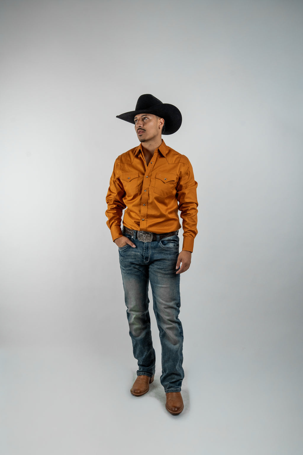 Texas Country - Solid Orange Button-Down Long-Sleeve Shirt (AC110L/T)