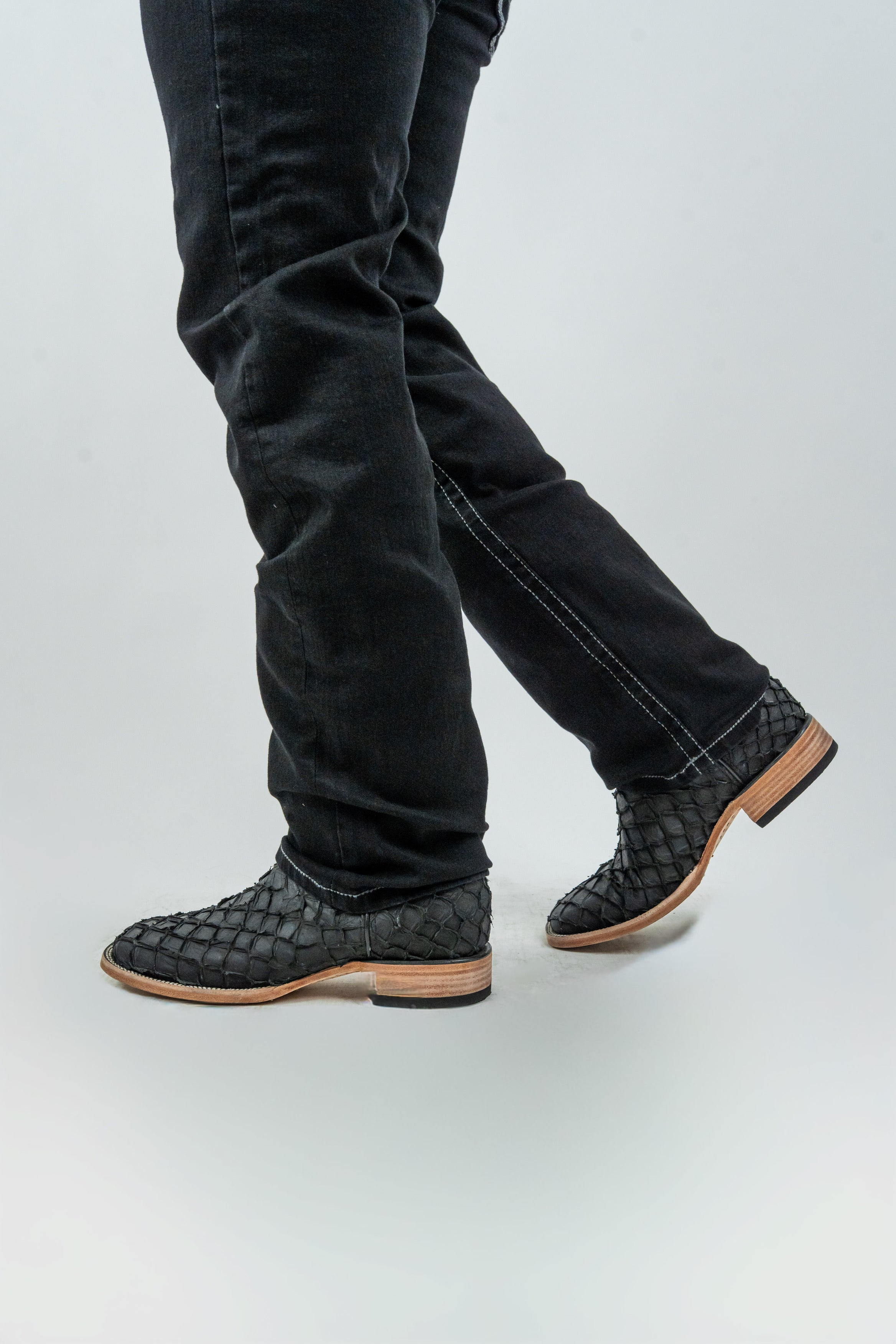 Rough Spur - Men's Boot Cut Black Denim Jeans (RS-008)