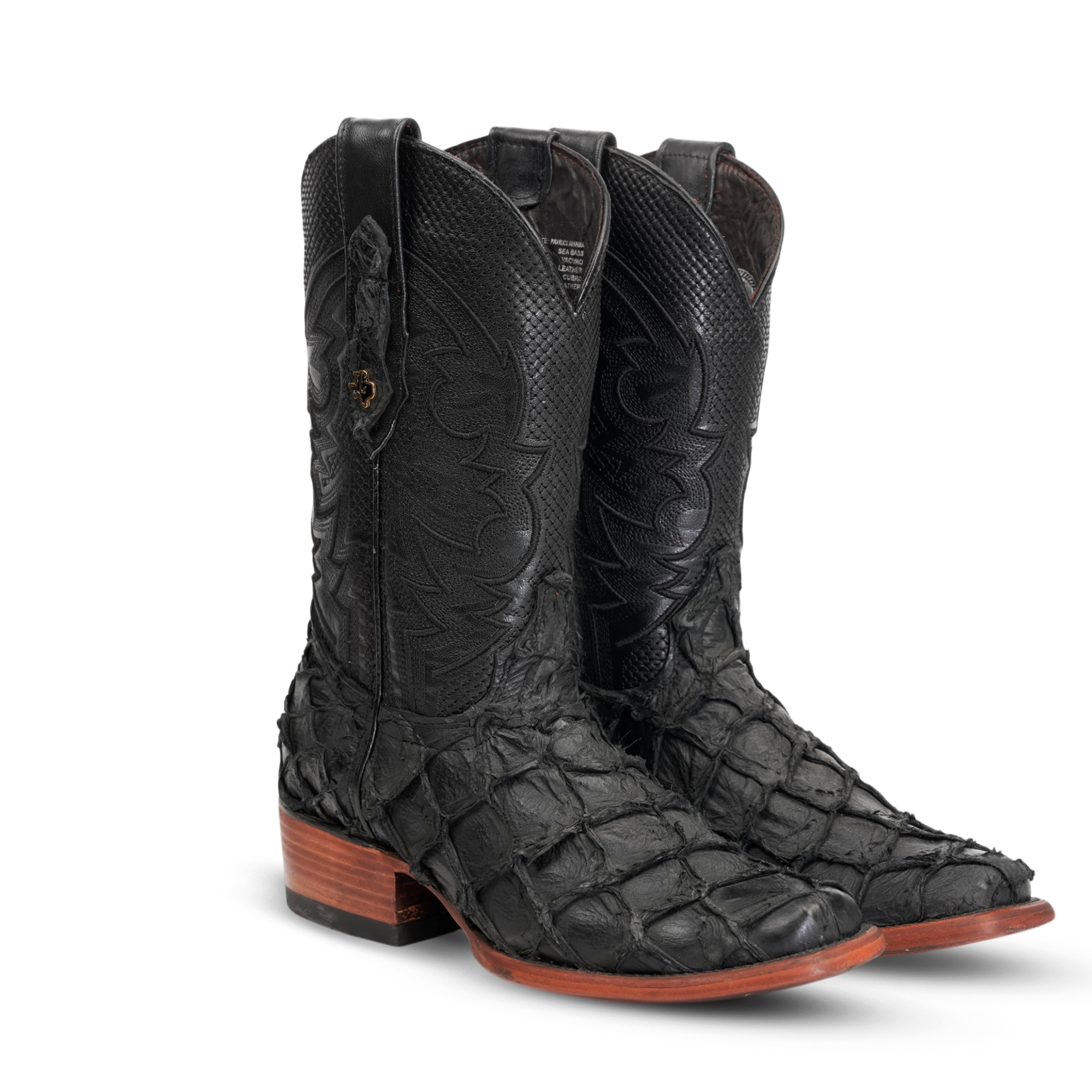 Botas Connor Pirarucu Fish - Negro Mate - Punta Cuadrada Estrecha (PZ130)