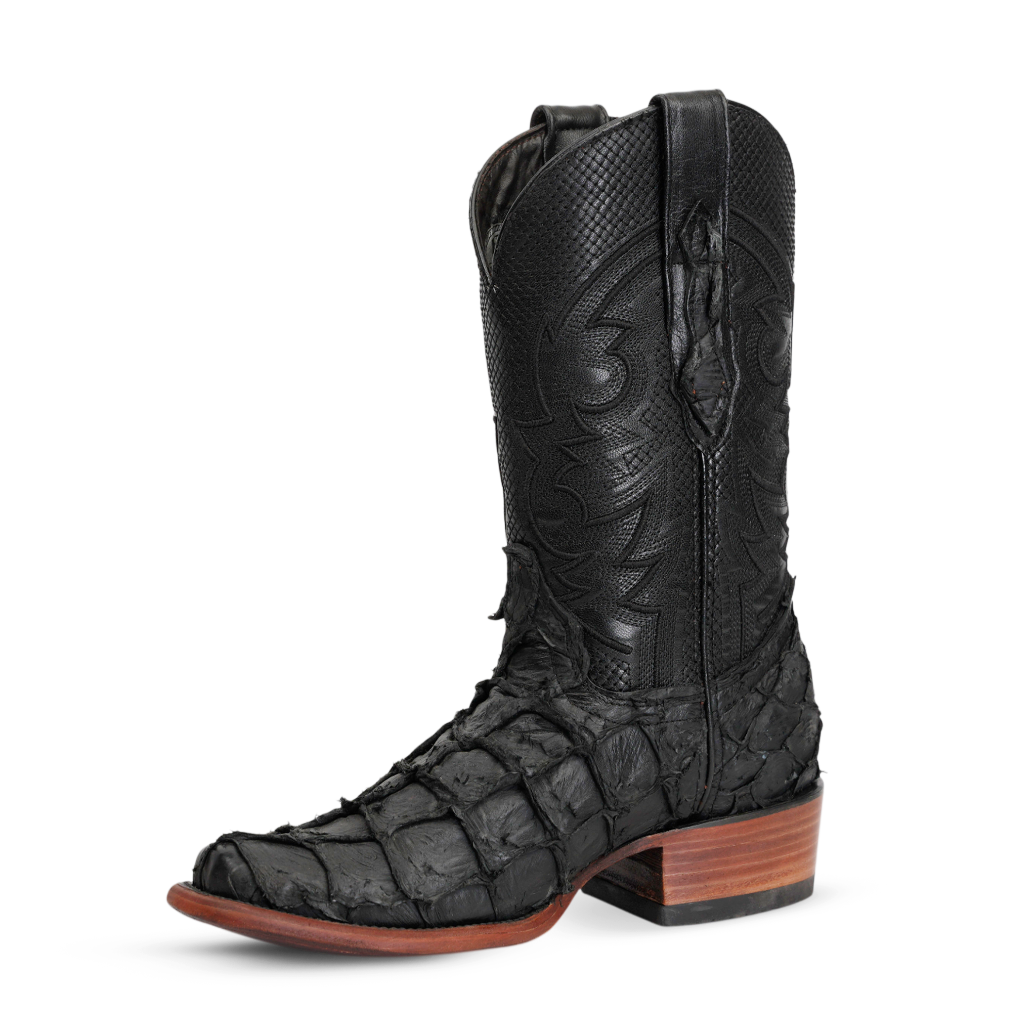 Botas Connor Pirarucu Fish - Negro Mate - Punta Cuadrada Estrecha (PZ130)