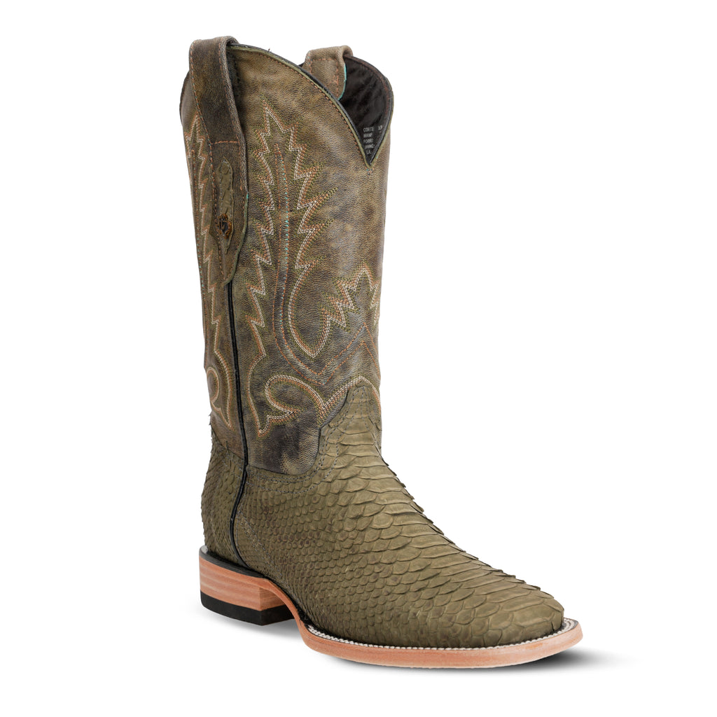 Tanner Python Boots - Agave - Square Toe (PN30)