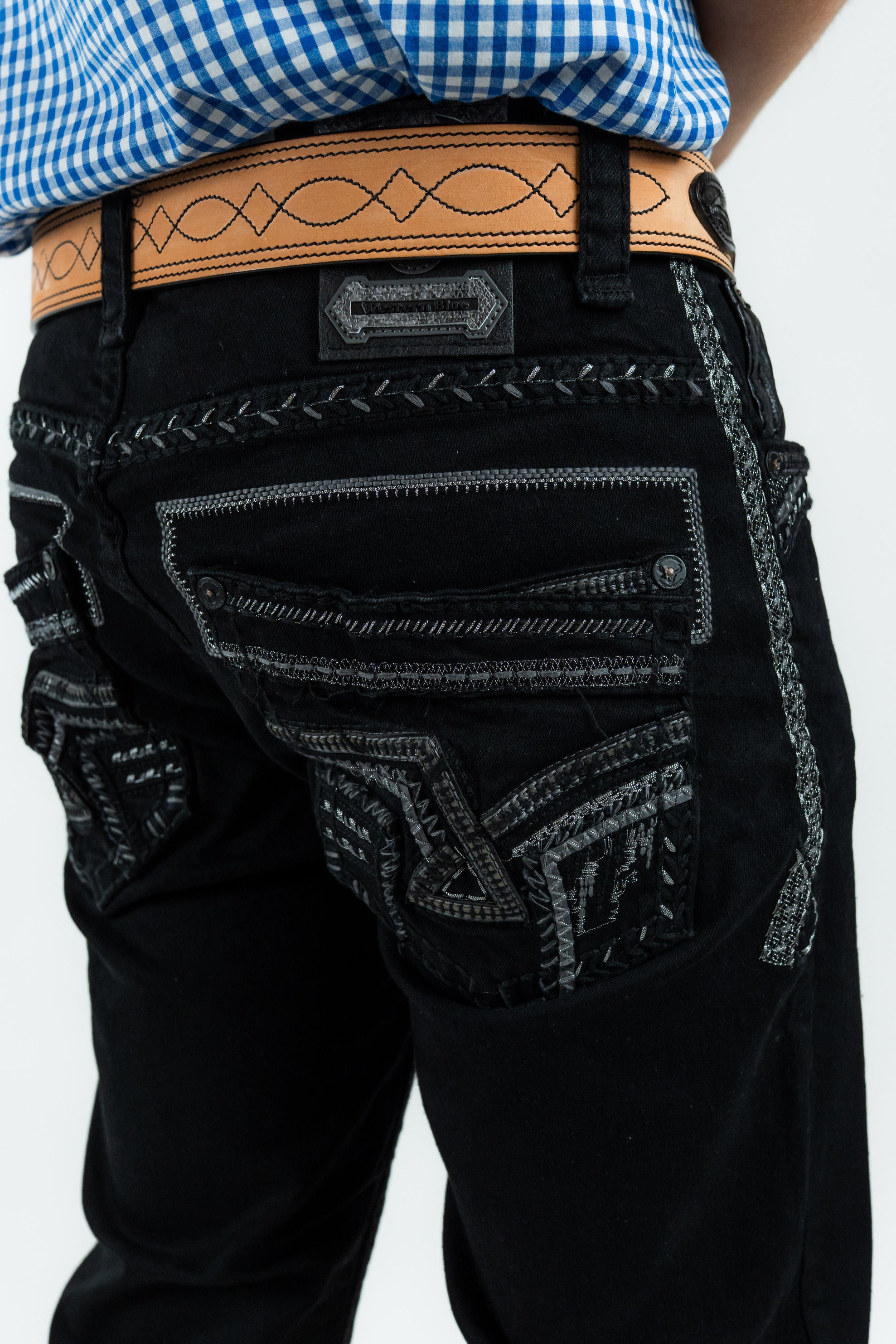 Western Blue - Men's Straight Leg Dark Denim Jeans (WJ2353)