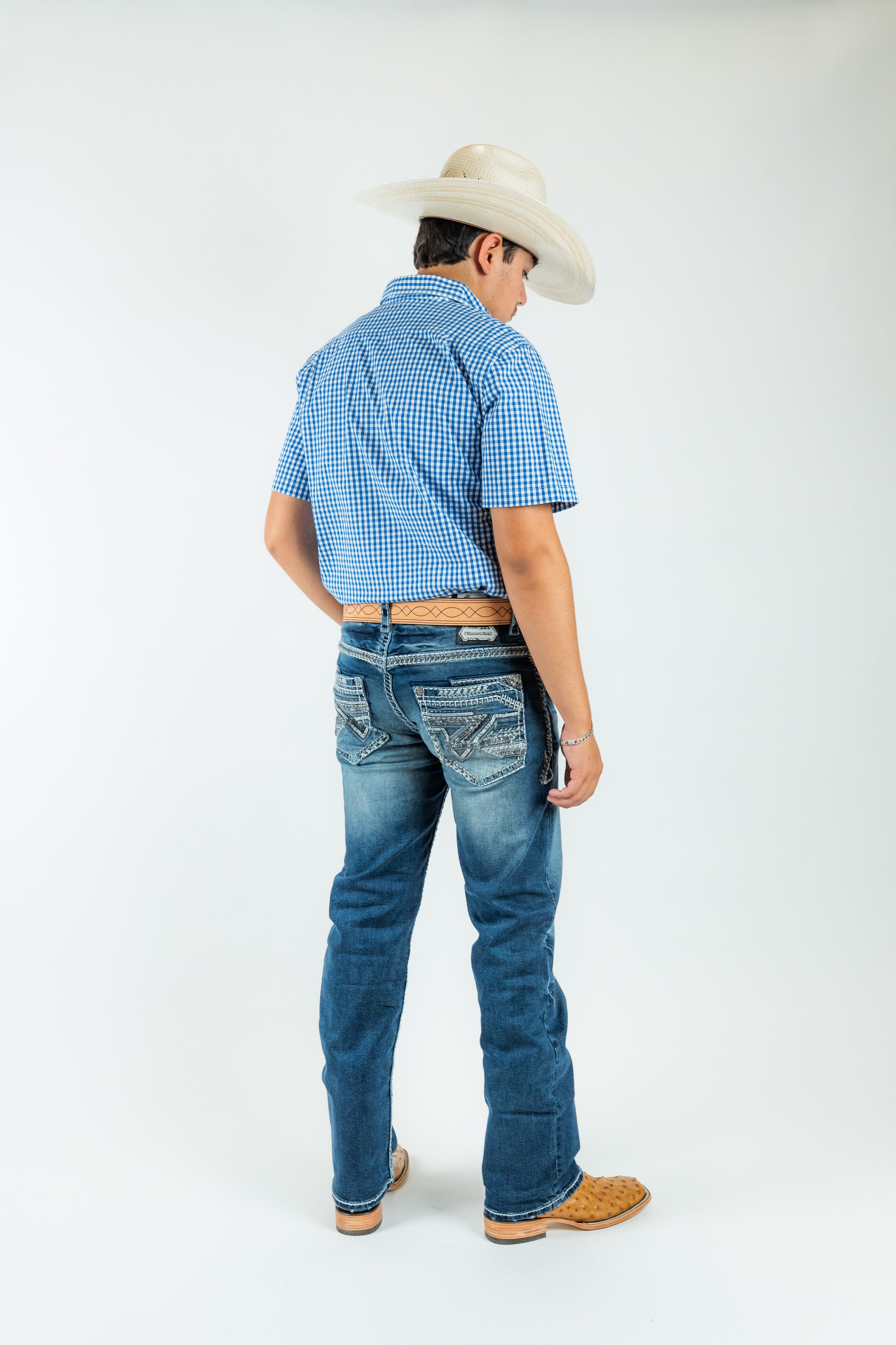 Western Blue - Men's Straight Leg Denim Jeans (WJ2363)
