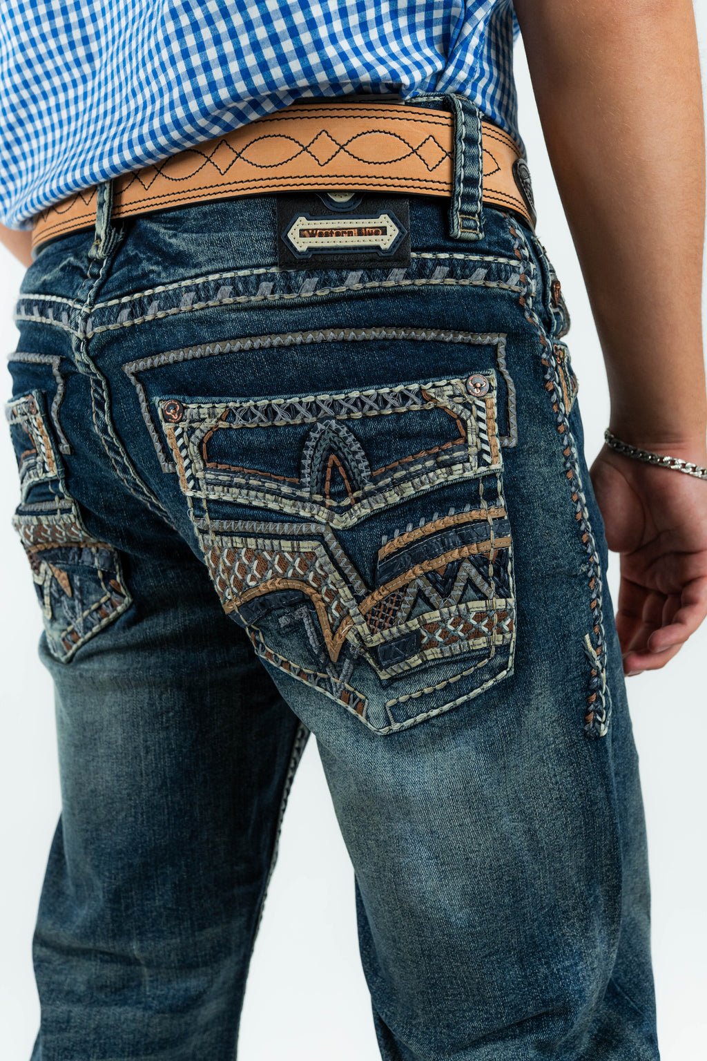 Western Blue - Men's Straight Leg Denim Jeans (WJ2354)