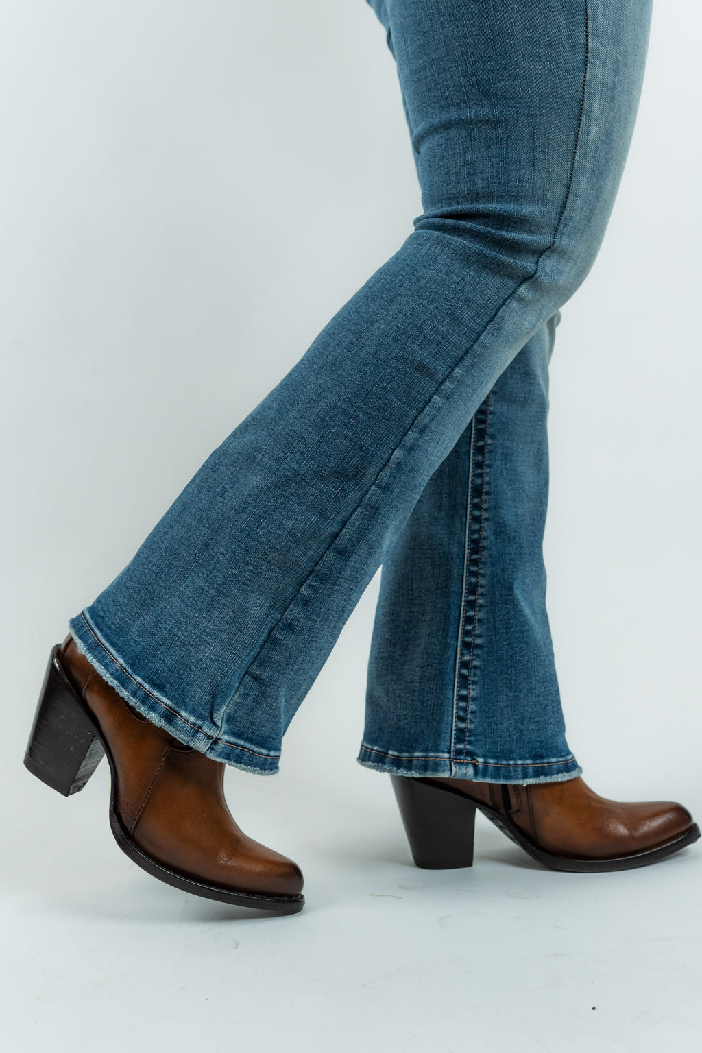 Western Blue - Women's High-Rise Bootcut Denim Jeans (W2368-PB)