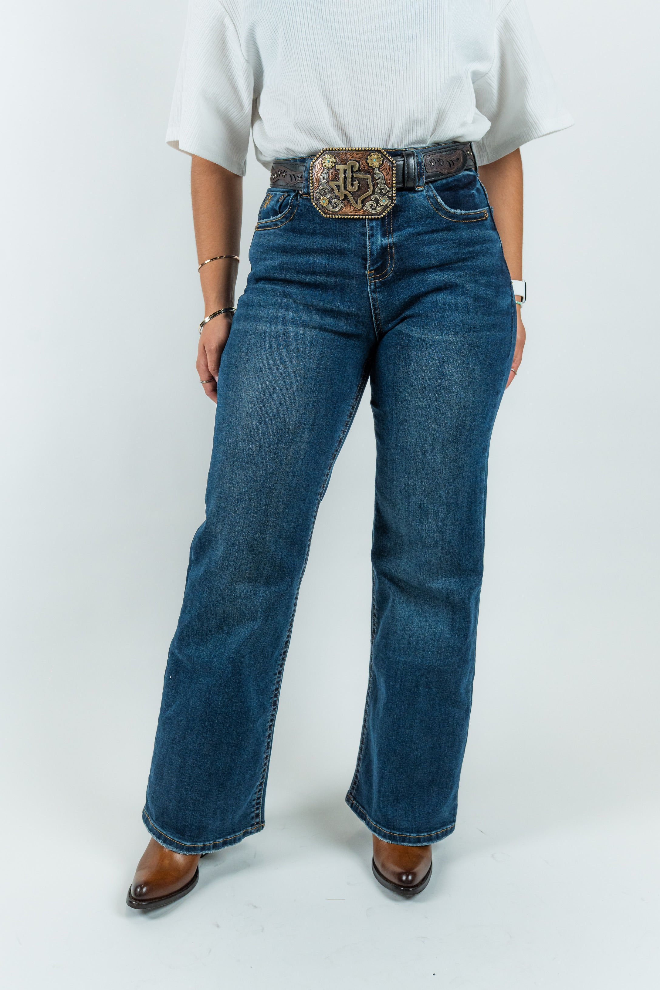 Western Blue - Women's High-Rise Wide Fit Denim Jeans (W2374-WL)