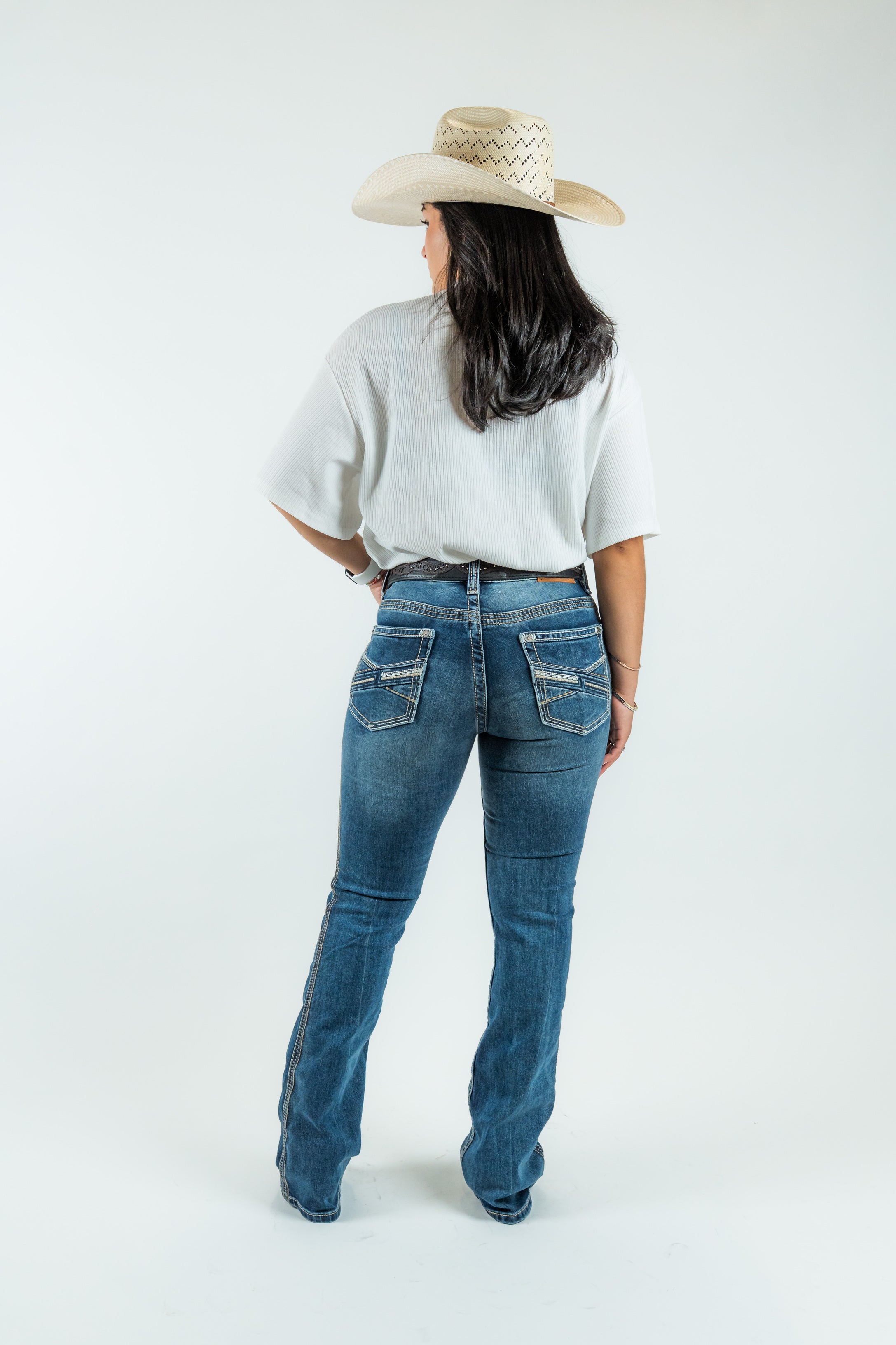 Western Blue - Women's Boot Cut Denim Jeans (W243-PB33)