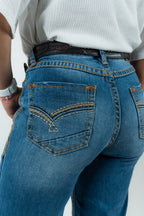 Western Blue - Women's Boot Cut Denim Jeans (W242-TS33)
