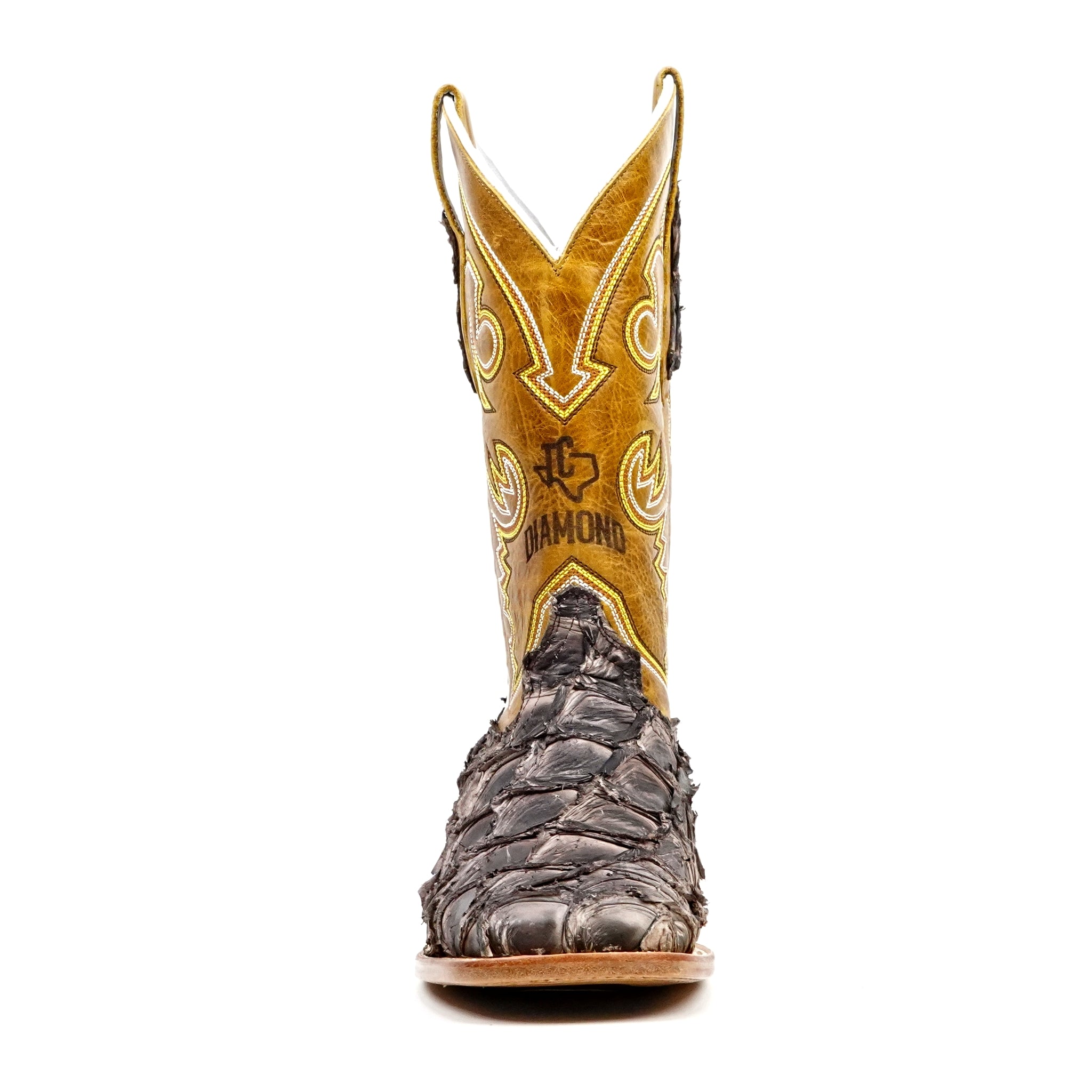 Butch Pirarucu Fish Boots - Matte Brown - Square Toe - Gomez Western Wear