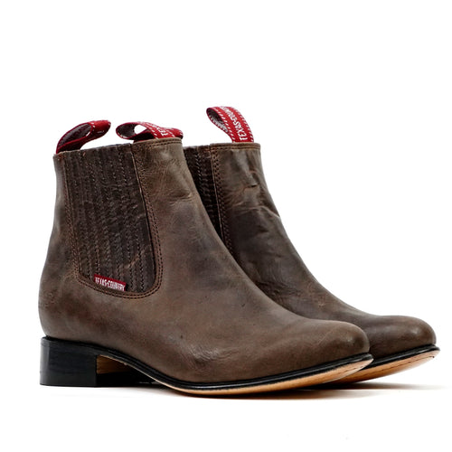 Alamo Brown Ankle Boots - Round Toe (E500) - Gomez Western Wear
