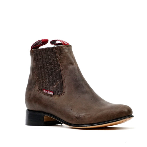 Alamo Brown Ankle Boots - Round Toe (E500) - Gomez Western Wear